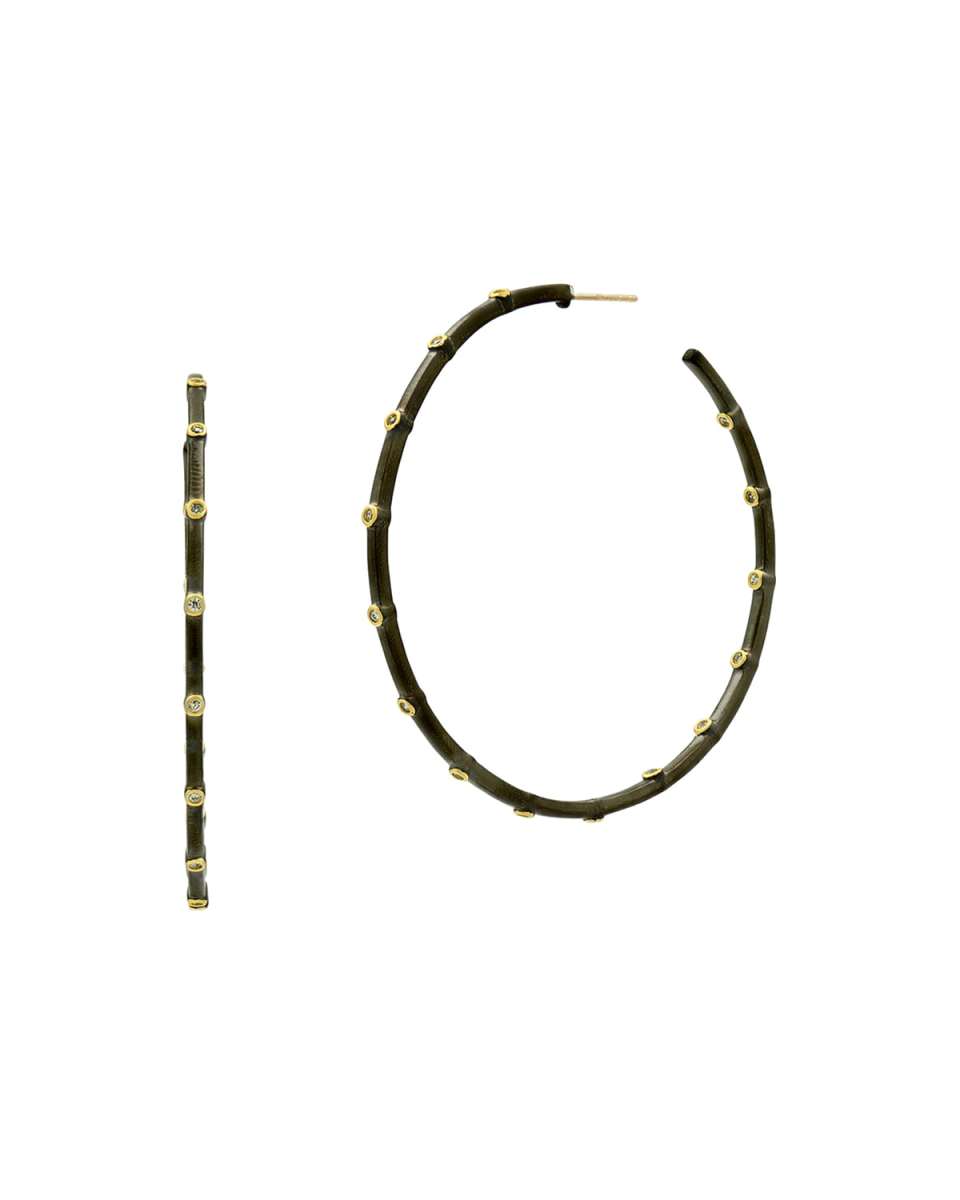 Signature Large Thin Bezel Hoop Earrings